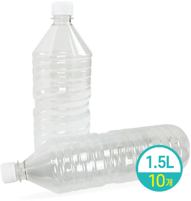 생수통 물병 원형PET 생수병 물통 보관용기 세트, 10개, 1.5L