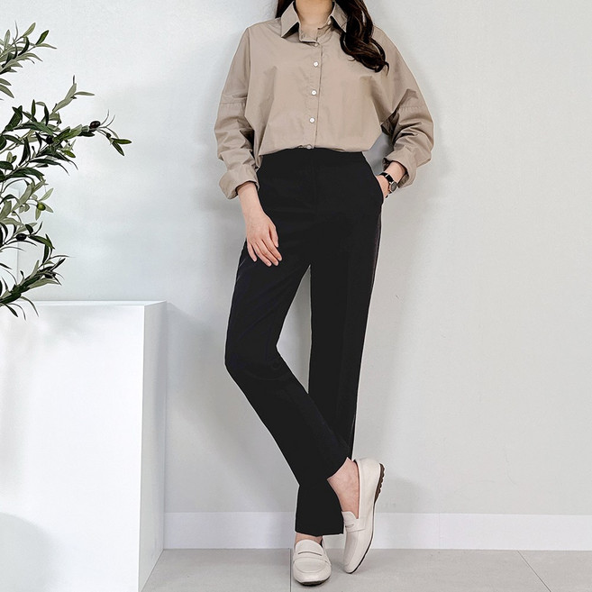 핏이 예쁘고 편한 어반이지 뒷밴딩팬츠 숏/기본/롱 3기장 빅사이즈여성의류 여성 스판 슬랙스 키작녀바지