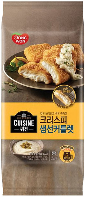 [냉동] 동원 퀴진 생선커틀렛 400g, 3개