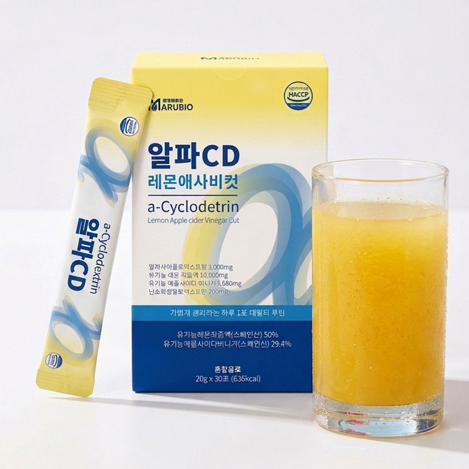 마루바이오 알파CD 유기농 레몬즙 애사비 액상스틱 20g 30포 1박스 알파시클로덱스트린 액상스틱, 30개