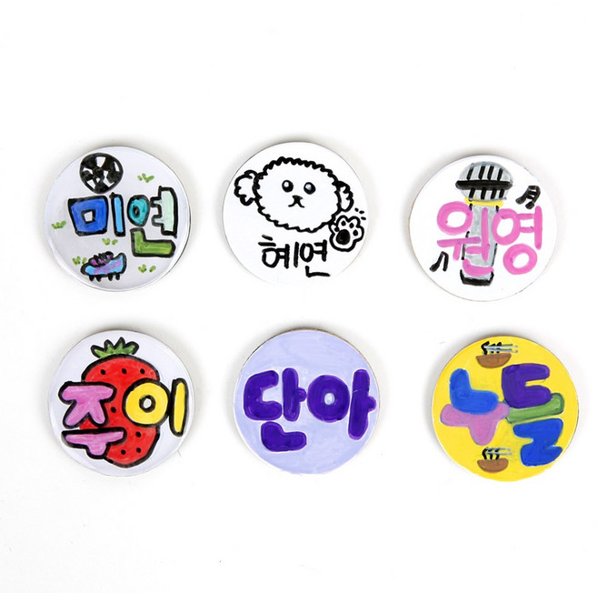 [슈퍼쌤]DIY 착붙 자석이름표 (4개세트 에폭시 포함), 1. 원형 세트, 1세트