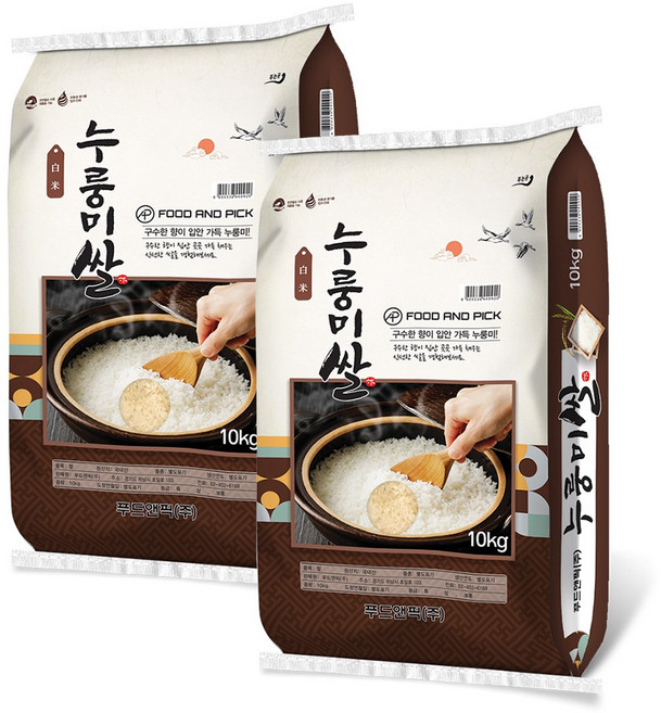 햇쌀푸드 구수한향 입안가득 누룽미쌀 20kg(10kg+10kg) 누룽지쌀 향쌀 향미쌀, 2개, 10kg, 특등급