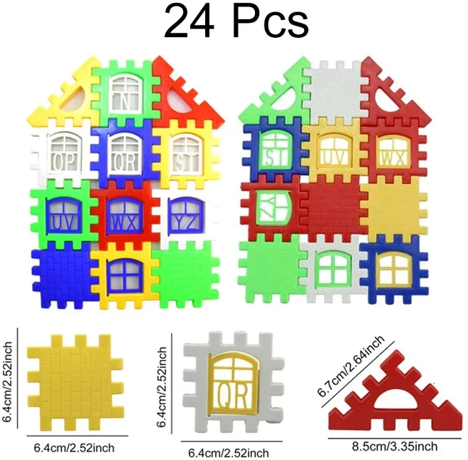 어린이 집짓기 블록 조립 장난감 몬테소리 교육 퍼즐 콜라주 부모-자녀 게임 TMZ, 01 24pcs