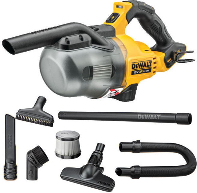 DEWALT 디월트정품 DCV501LN 20V MAX 충전 스틱 청소기 베어툴 본체만 DCV501 현장용 HEPA 필터, 노랑