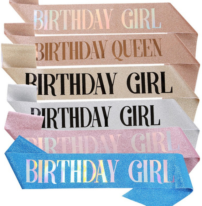 생일 어깨띠 미스코리아띠 22종, QUEEN, 실버(블랙)