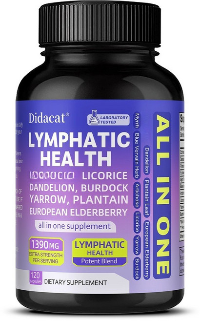 림프계 보충제 - 민들레 함유 순수 식물성 포뮬라 천연 허브 추출, 1개, 60회분