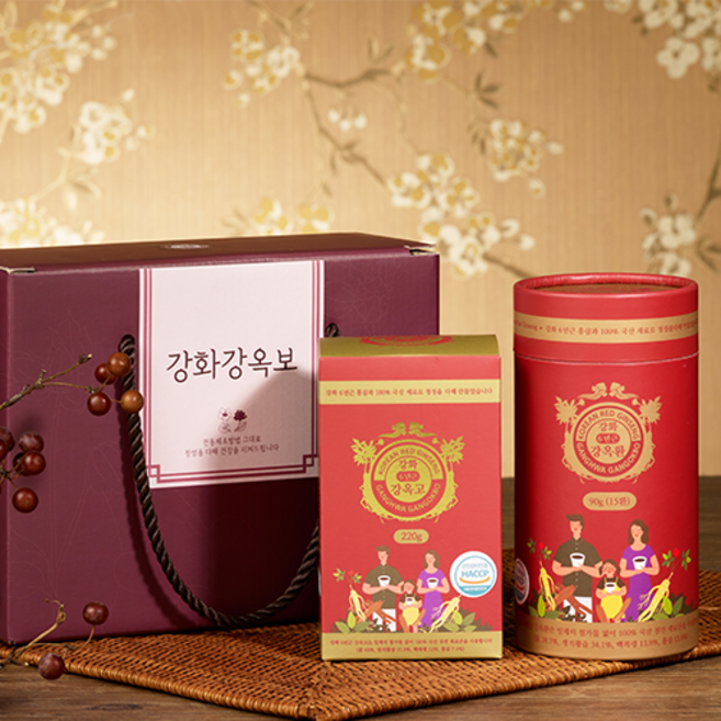 강화 강옥보 세트 강화도 6년근홍삼 본뿌리 & 100%국내산 원료, 1개, 15환+220g