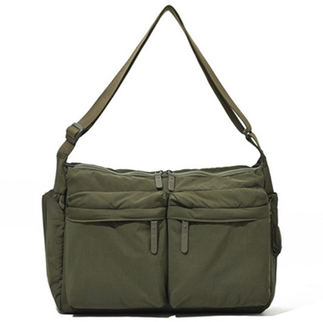 슬라비코 스퀘어 더블 포켓 경량 크로스백