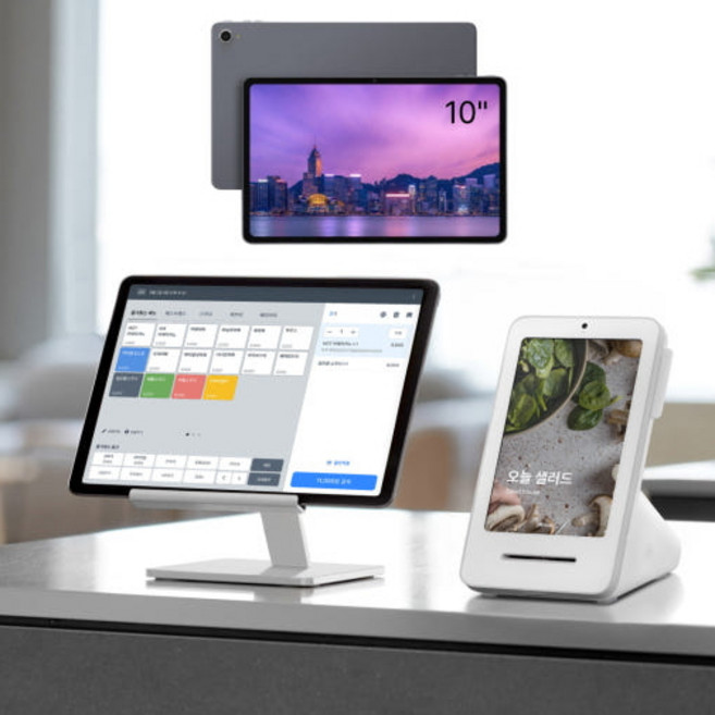 안드로인드 10인치 포스기 토스프론트 카드기 세트 아이뮤즈 뮤패드 K10 PLUS RAM 4GB 카드결제기 무료포스 토스포스 카페 옷가게 소형매장 1인샵 판매점 네일샵 식당, 1개, 신규 카드가맹 / 법인사업자/연매출 3억원 초과/화이트