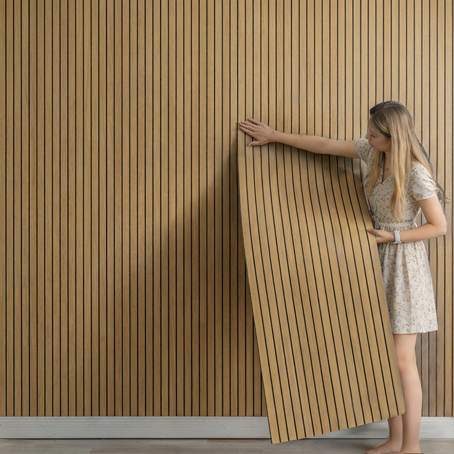 접착식 템바보드 셀프 접착식 단열 방수 벽지 붙이는 템바보드 인체리어 풀없이 도배지, 원목 브라운