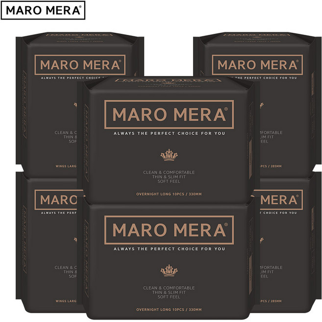 마로메라 순면 생리대 중형 4팩 + 오버나이트 롱 2팩, 1개