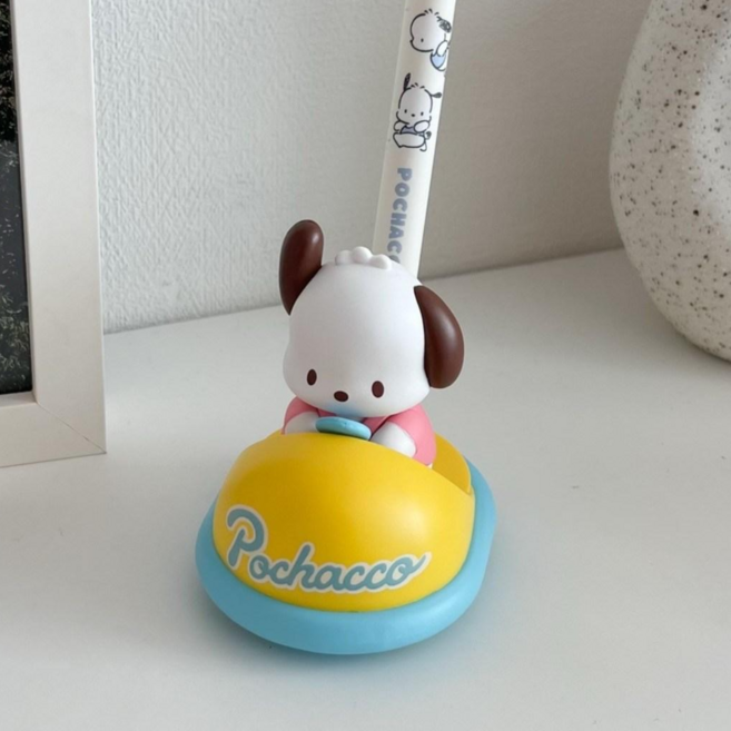 오후꽃 포차코 피규어 놀이공원 범버카 펜홀더 데스크 장식, 1개