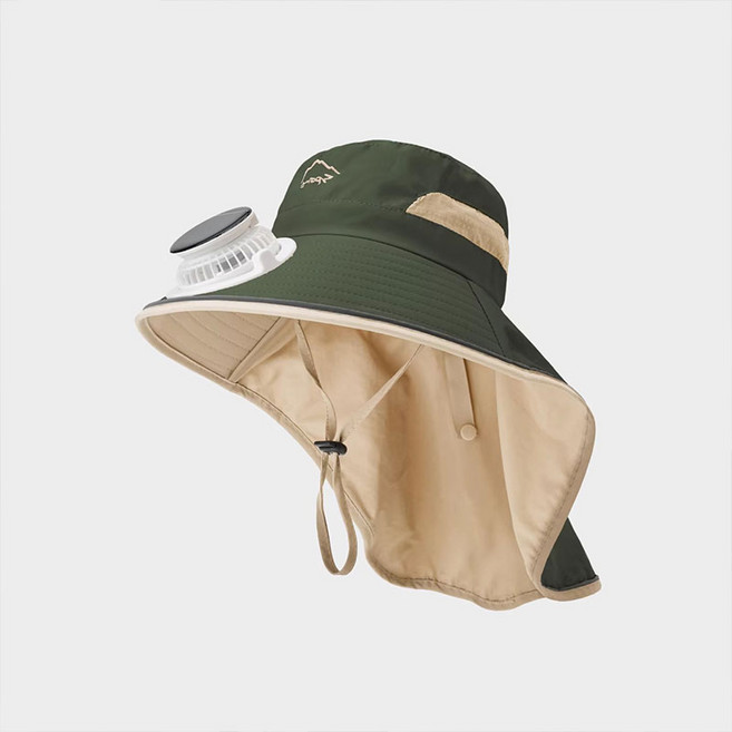 [스마트박스]어린이용 여름 넓은 챙 자외선 차단 목 보호 태양광 선풍기 모자