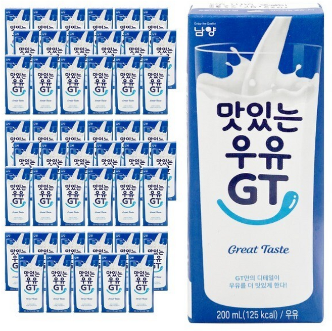 남양 맛있는우유 GT 멸균 우유 흰우유, 200ml, 48개