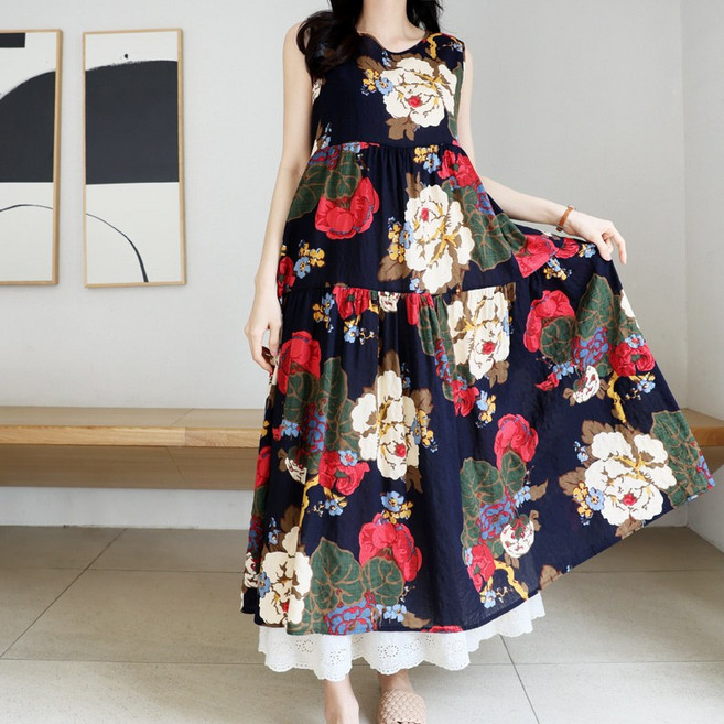 [아이엠수] 쿨 나염 나시원피스 모음