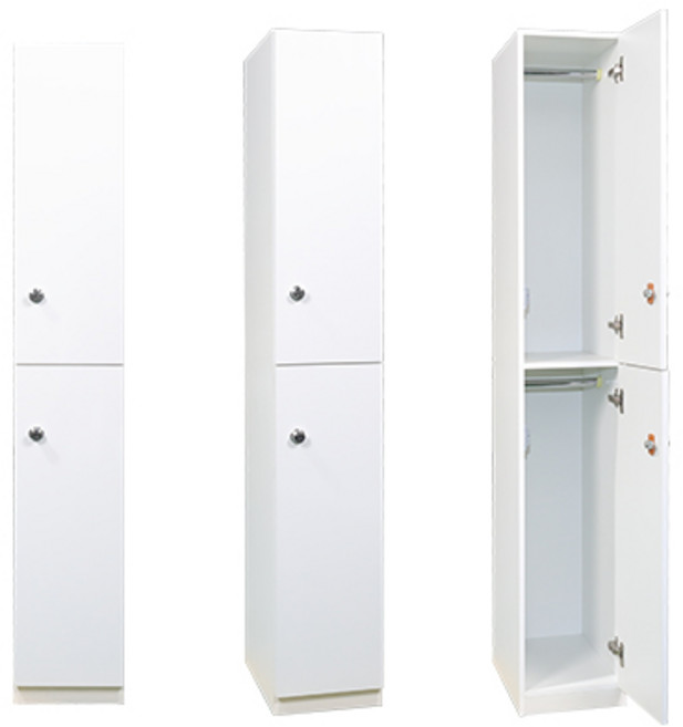 락카원 LPM 2단 2인용 락카장 개인락커룸 탈의실 사무실 사물함 병원, 화이트 색상 [열쇠]