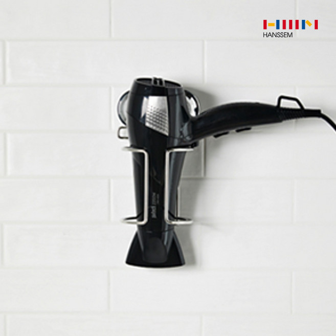 [한샘몰X파워락] 드라이기걸이 부착식 욕실 거치대, 1개