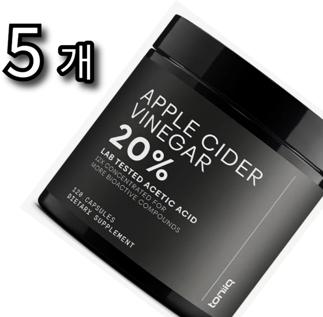 토니크 애플 사이다 비니거 20%, 5개, 120정 - 쿠팡