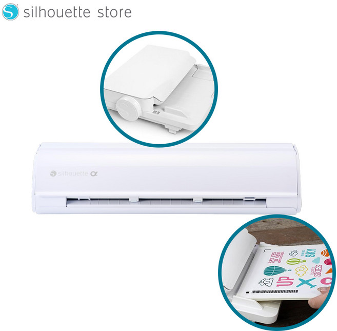 실루엣 카메오5알파+오토피더기A4 스티커 작업 SET 커팅기 레터링 풍선 한글매뉴얼제공, 화이트