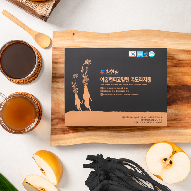 참한삼 아홉번찌고말린 흑도라지스틱 배 도라지청 농축액 배도라지 즙 스틱, 3개, 300ml