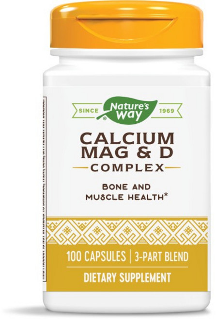 Nature's Way 然萃維 鈣、鎂與維他命D複合物膠囊, 100錠, 1個