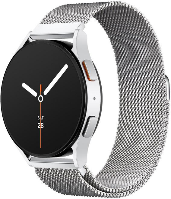 OULUOQI 애플워치 / 갤럭시워치 호환 밀레니즈 스트랩 워치밴드, 1개, 실버