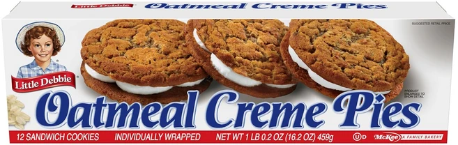 Little Debbie Oatmeal Creme Pies 리틀데비 오트밀 크림파이, 1박스, 459g - 쿠팡