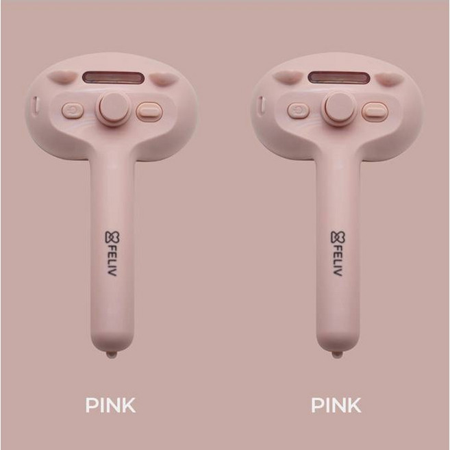 (스팀+살균) FELIV 스팀 살균 브러쉬 강아지 빗 애완견 고양이 원터치빗, 1개, 핑크