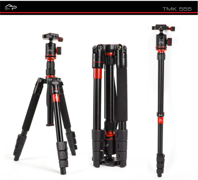 에이스포토 정품 TMK 555 레드색상 알루미늄 가성비 국민 삼각대/모노포드겸용 레드 포인트