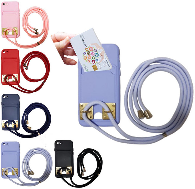 갤럭시 와이드6 (A136) 핸드폰 케이스 ( 목걸이 스트랩 휴대폰줄 카드수납 실리콘 젤리 커버 길이 조절 크로스백 넥스트랩 )