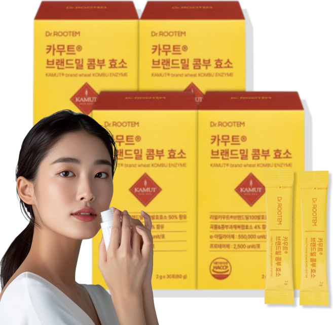 닥터루템 정품 카무트 브랜드밀 콤부 효소, 30회분, 4개