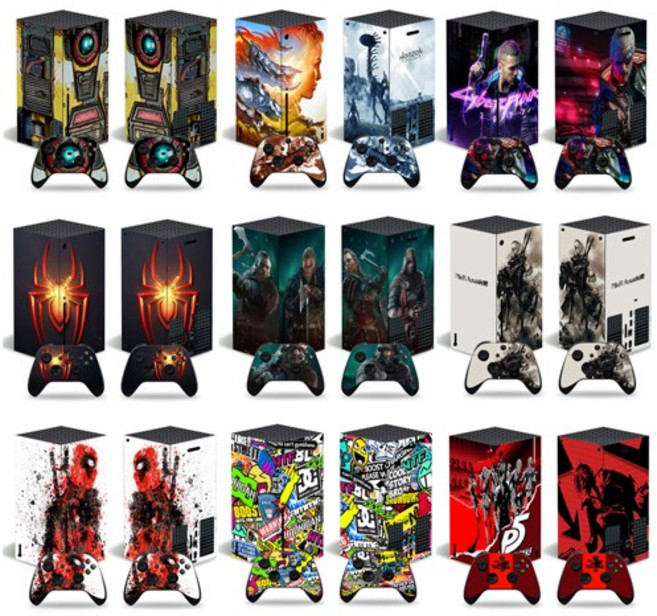 호환 16종 엑스박스 엑박 엑시엑 X 시리즈 캐릭터 일러스트 커버 데코 시트지 스티커, NO.14, 1개