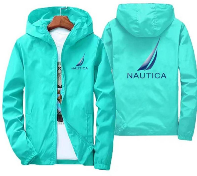 등산바람막이 플리스자켓 NAUTICA 남성용 바람막이 등산 비옷 야외 방수 코트 낚시 재킷 용수철 및 가을