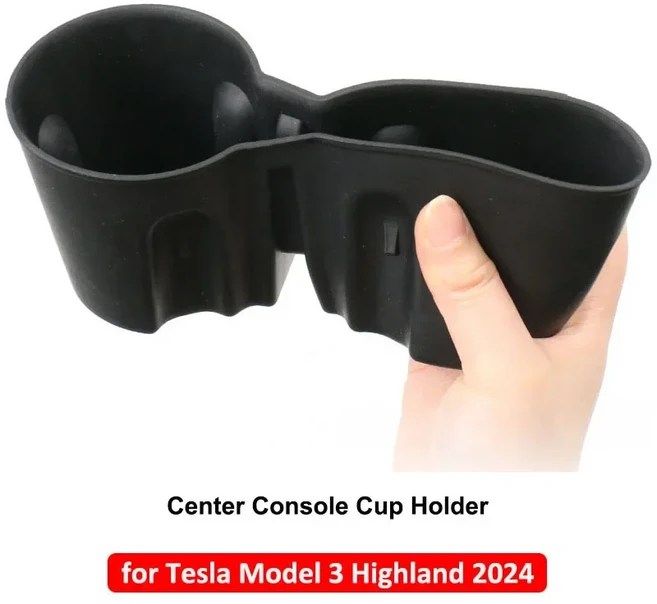 [호환] 테슬라 모델 3 하이랜드 2024 워터 컵 홀더 삽입 중앙 콘솔 주최자 TPE 보관함 Y 자동차 액세서리, 01 for M3 2024