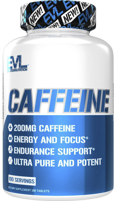 EVLUTIONNUTRITION 咖啡因補充錠, 100入, 1個, 100顆