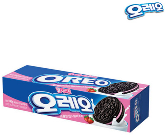 오레오 초콜릿 샌드위치 쿠키 딸기크림, 100g, 20개