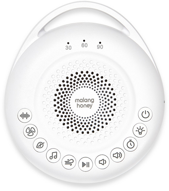 말랑하니 휴대용 신생아 백색소음기 아기 수면교육, 퓨어화이트, 1개