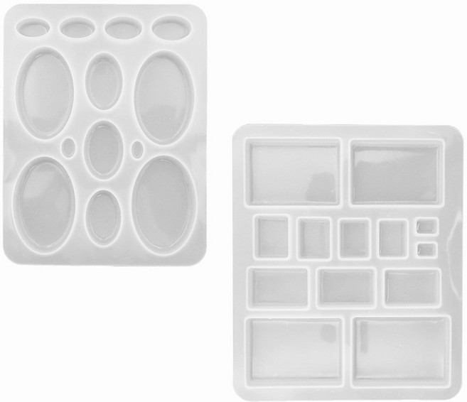 [마니랜드] 베이직 펜던트 몰드 2종 세트, 타원+직사각펜던트몰드세트