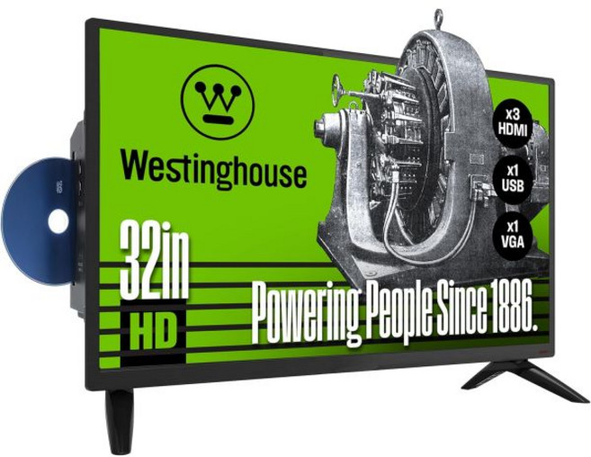 DVD 플레이어가 내장된 Westinghouse 32인치 TV HD LED 소형 평면 비스마트 텔레비전 DVD 콤보 Fire Stick Roku Apple TV TiVo Xum, 32 Inch