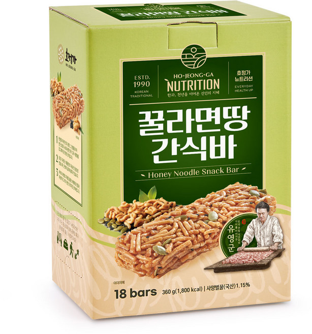 호정가 꿀라면땅간식바 (18개입), 1개, 360g