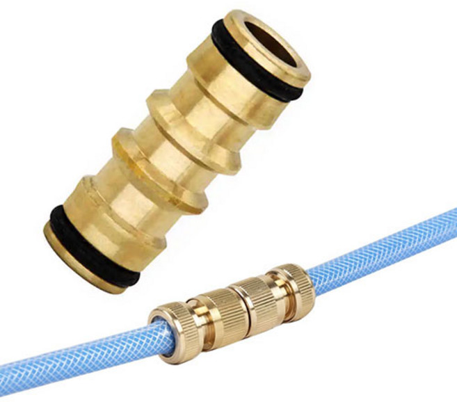 물 호스 와 물 호스 를 연결하는 황동 일자 연결 커넥터 아답터 악세사리, 1개