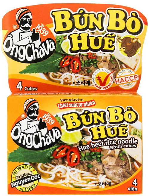월드푸드 베트남 옹차바 쌀국수 큐브 분보후에 육수 스톡 BUN BO HUE 75g, 1개