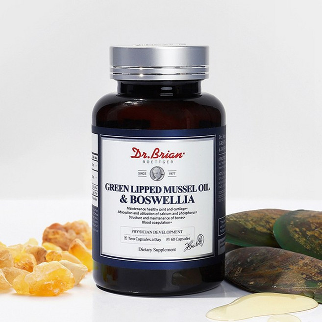 닥터브라이언 뉴질랜드 초록입홍합오일 앤 보스웰리아 60캡슐(1개월분) 글루코사민 MSM 상어연골, 1개, 60정
