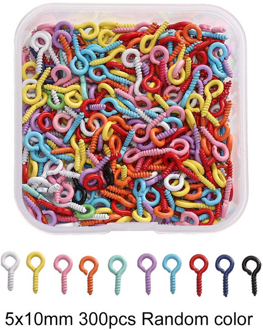 악세사리 부자재 키링부자재 1칸, 칼라 사형 구자핀  300pcs, 1개