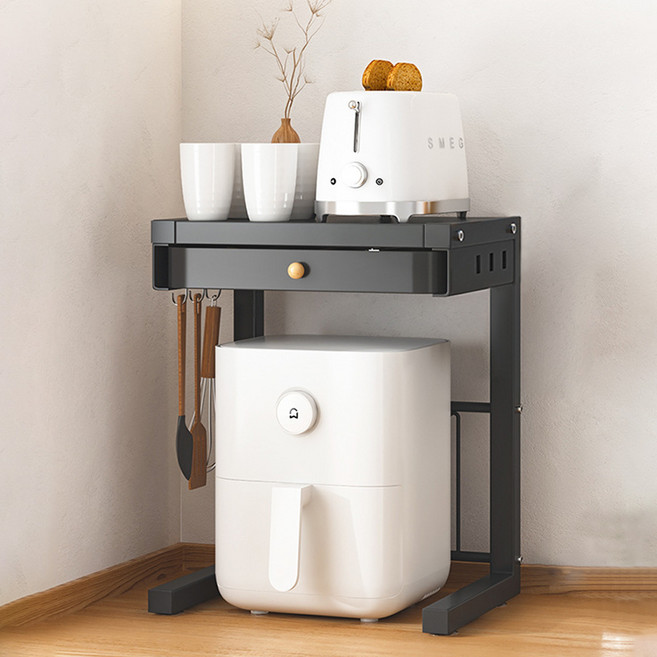 HK.SELL W36 에어프라이어 커피머신 선반, 블랙