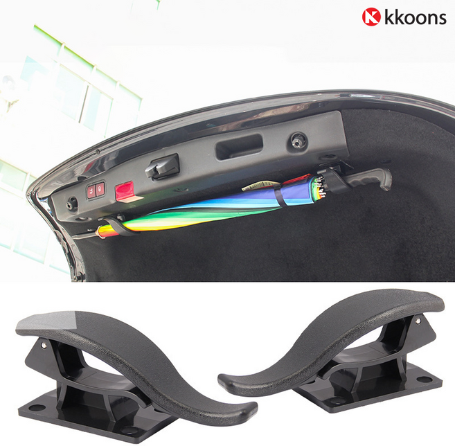 꾼스 간편설치 자동차 트렁크 우산걸이 우산 거치대 보관함 2P세트, 우산걸이2P+테이프2P+고정클립8P, 1세트