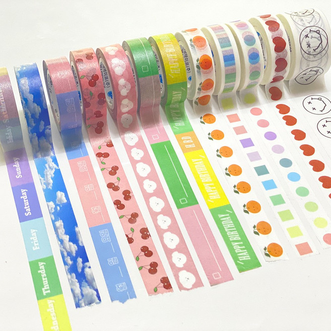 디자인 마스킹테이프 35종 모음 / 다이어리 꾸미기 / 다꾸, Character 6종, 감귤(Orange)