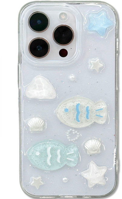 영스피플 물고기 투명 아이폰 케이스 TPU 귀여운 에폭시 12 13 14 15 16 플러스 프로맥스