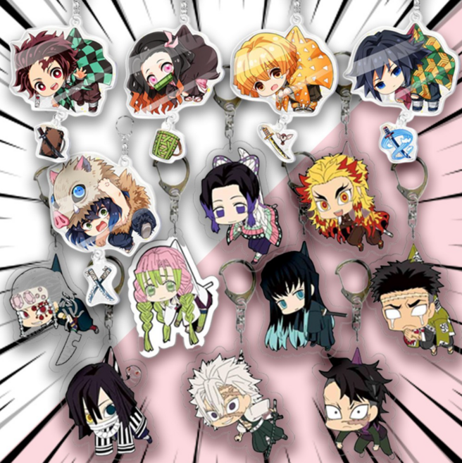 귀멸의 칼날 캐릭터 키링 열쇠고리 키체인 대롱대롱 행잉SDver. 귀칼/귀살대 가방고리&장식, 귀칼키링, 귀멸의 칼날 키체인 행잉SD 14종 세트