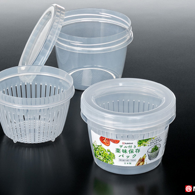 일본 원형 채반 500ml 밀폐용기, 2개
